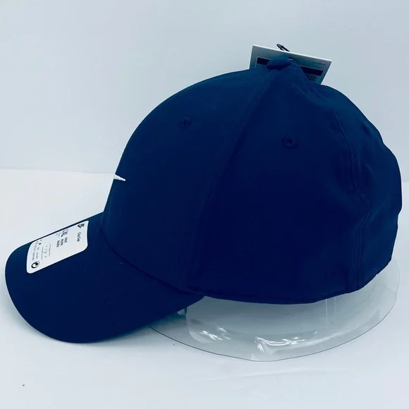 NIKE HAT/CAP UNISEX, NAVY BLUE COLOR, UNISEX, ADJ STRAP, WHITE LOGO EMBROIDERED - Picture 2 of 13